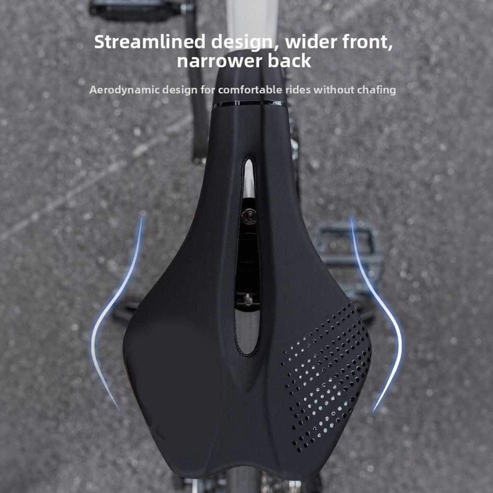 블랙 PU 가죽 충격 흡수 자전거 안장 통기성 미끄럼  - Mountain Biking Accessories 리뷰 및 가격
